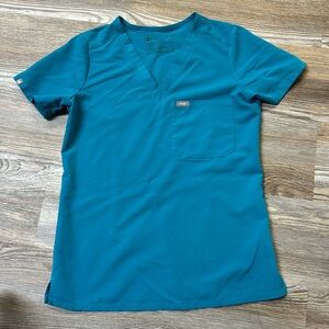 Catarina one pocket scrub top teal FIGS -XS